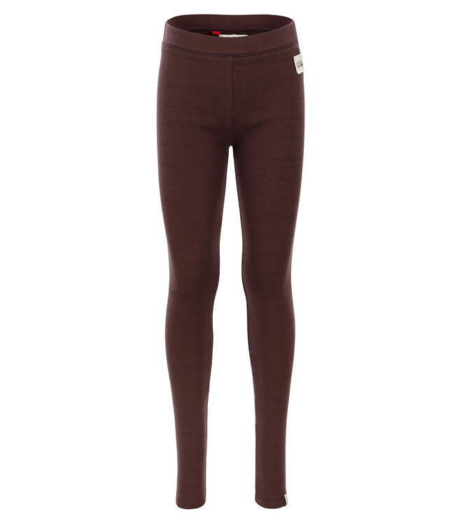 LOOXS Little Meisjes legging rib - Donker chocolade bruin