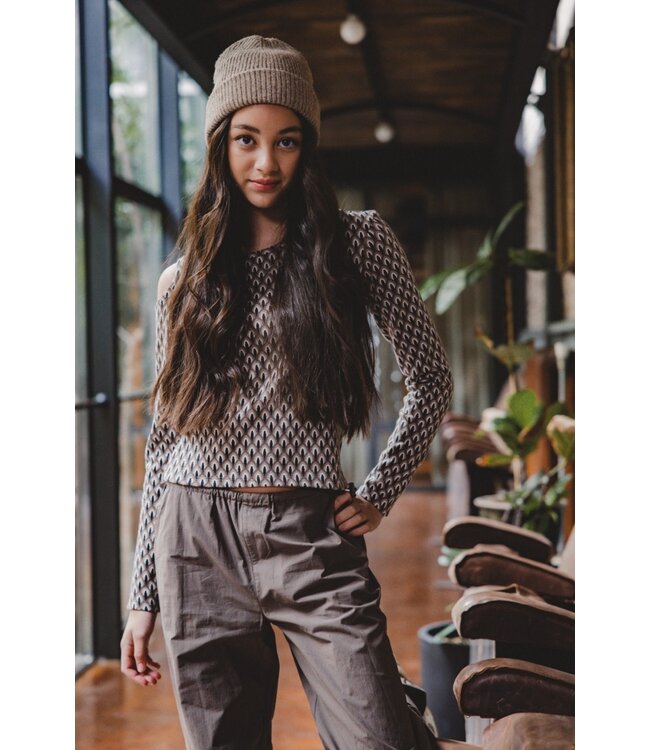 LOOXS 10sixteen Meisjes top open schouder - Graphic