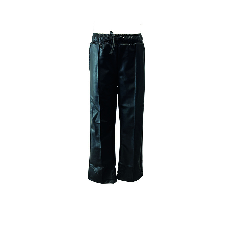 Dutch Dream denim Meisjes broek nep leer met rechte pijpen - Sina - Zwart afbeelding