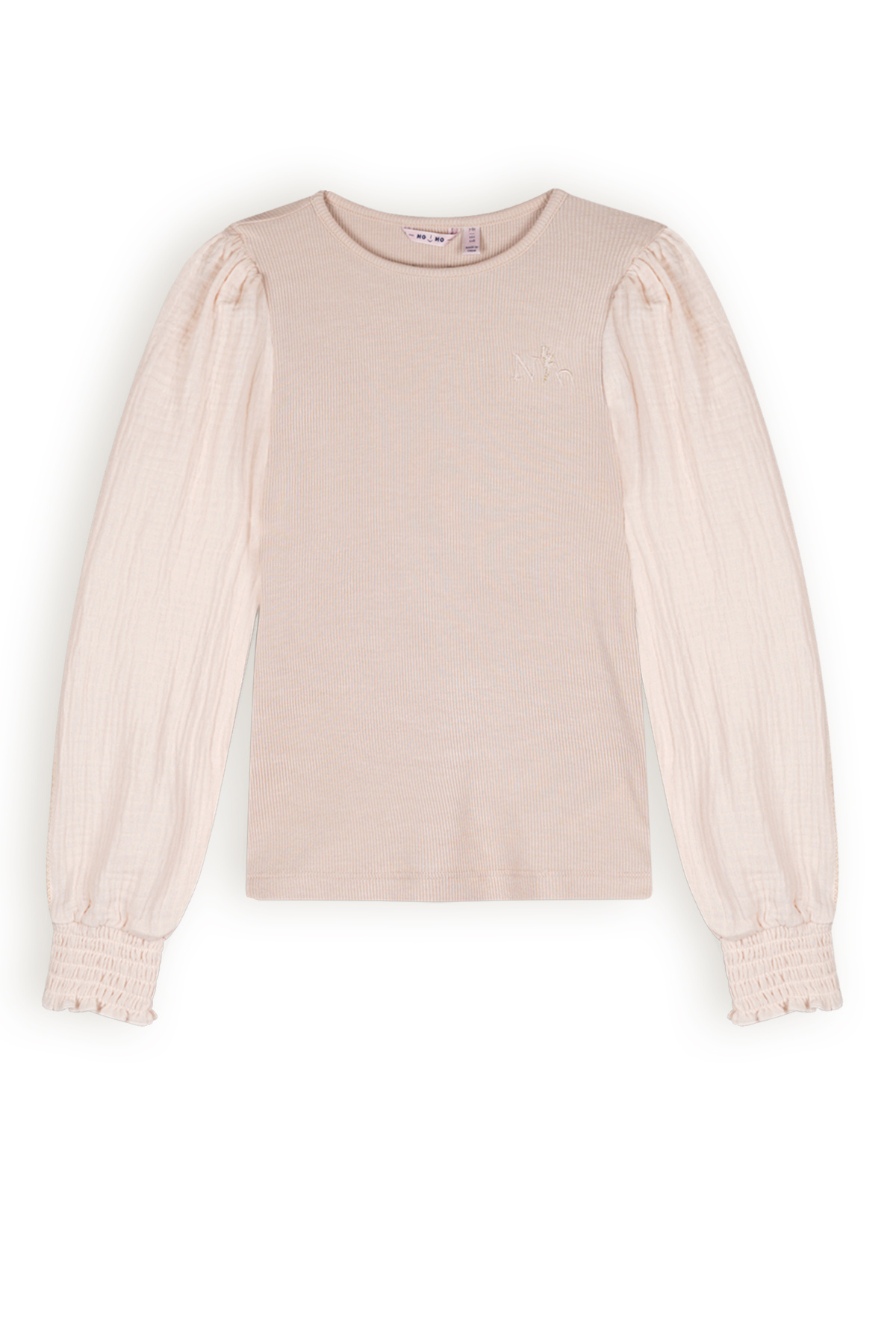 NoNo Meisjes t-shirt rib jersey - Kirza - Pearled ivoor