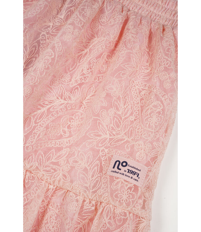 NoNo Meisjes rok mesh embroidery - Pale Blush
