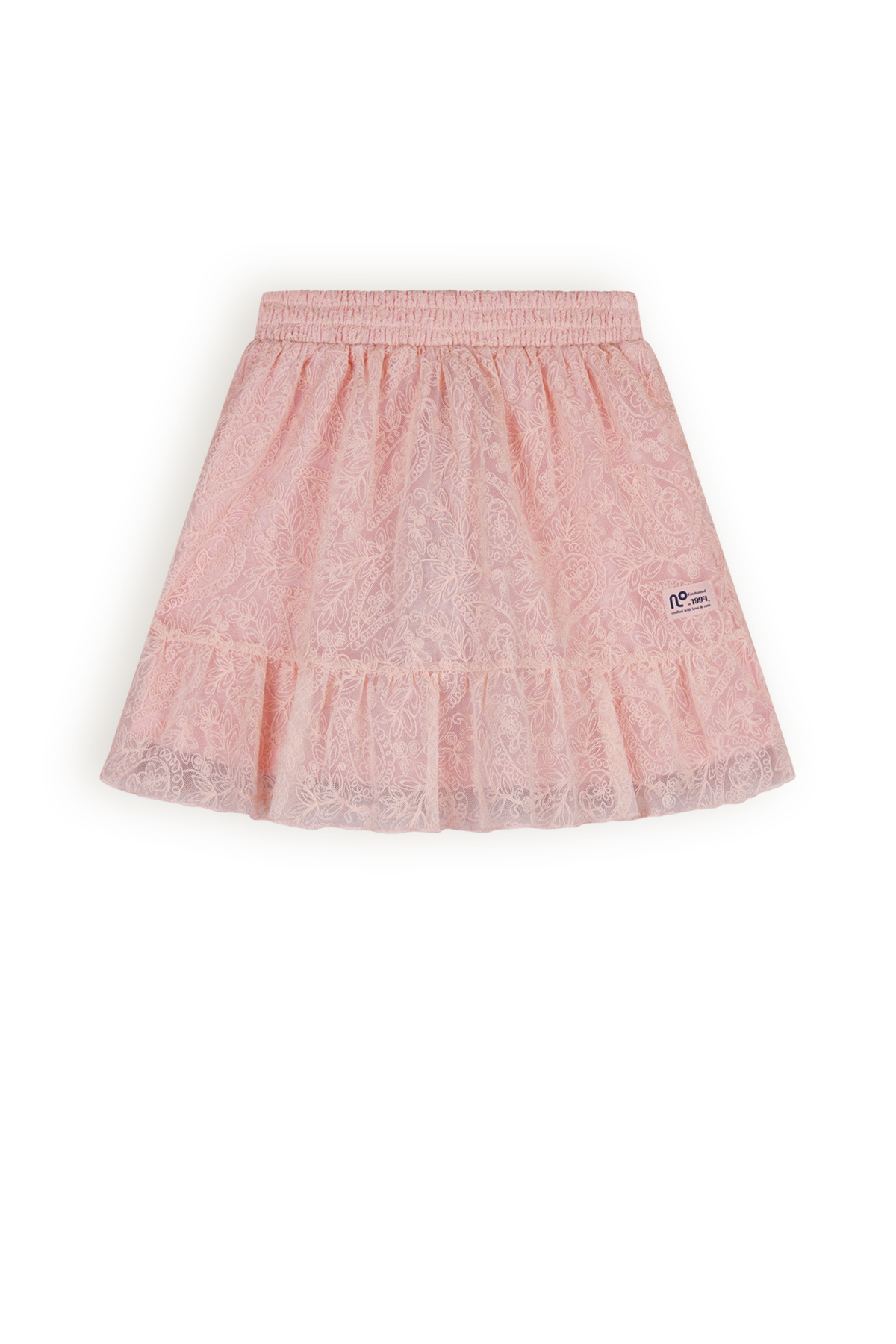 Meisjes rok mesh embroidery - Pale Blush