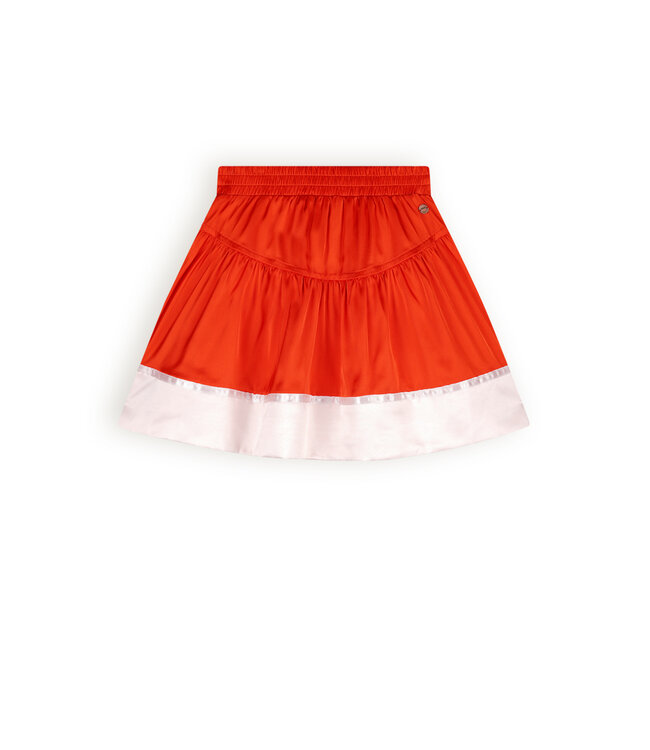 NoNo Meisjes rok solid satin - Nika - Vlammen rood