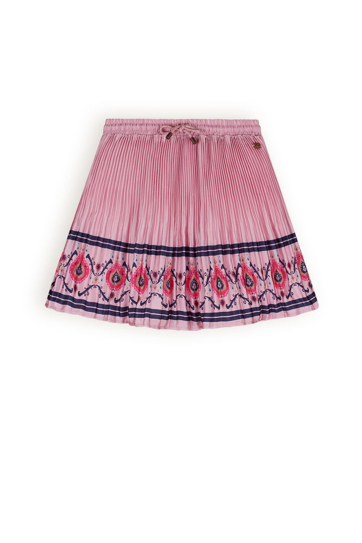 Meisjes rok plisse met print - Nulan - Vintage roze