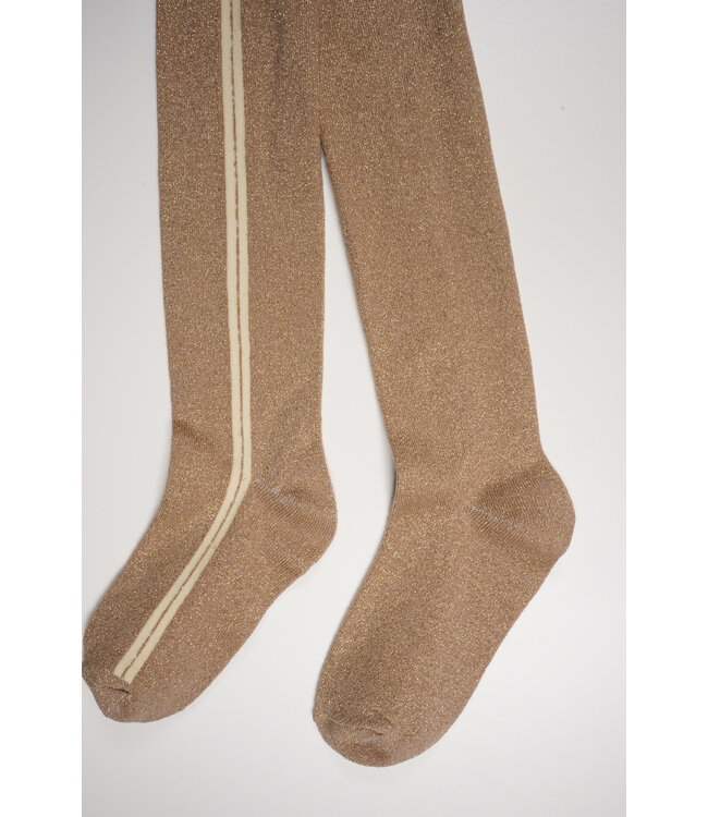 NoNo Meisjes maillot glitter met streep - Rise - Zand blush