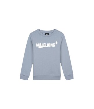 Malelions Sweater inked - Ice blauw / Wit