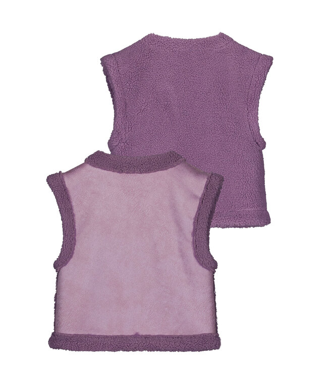 Like Flo Meisjes reversibel gilet teddy - Dewi - Lavendel