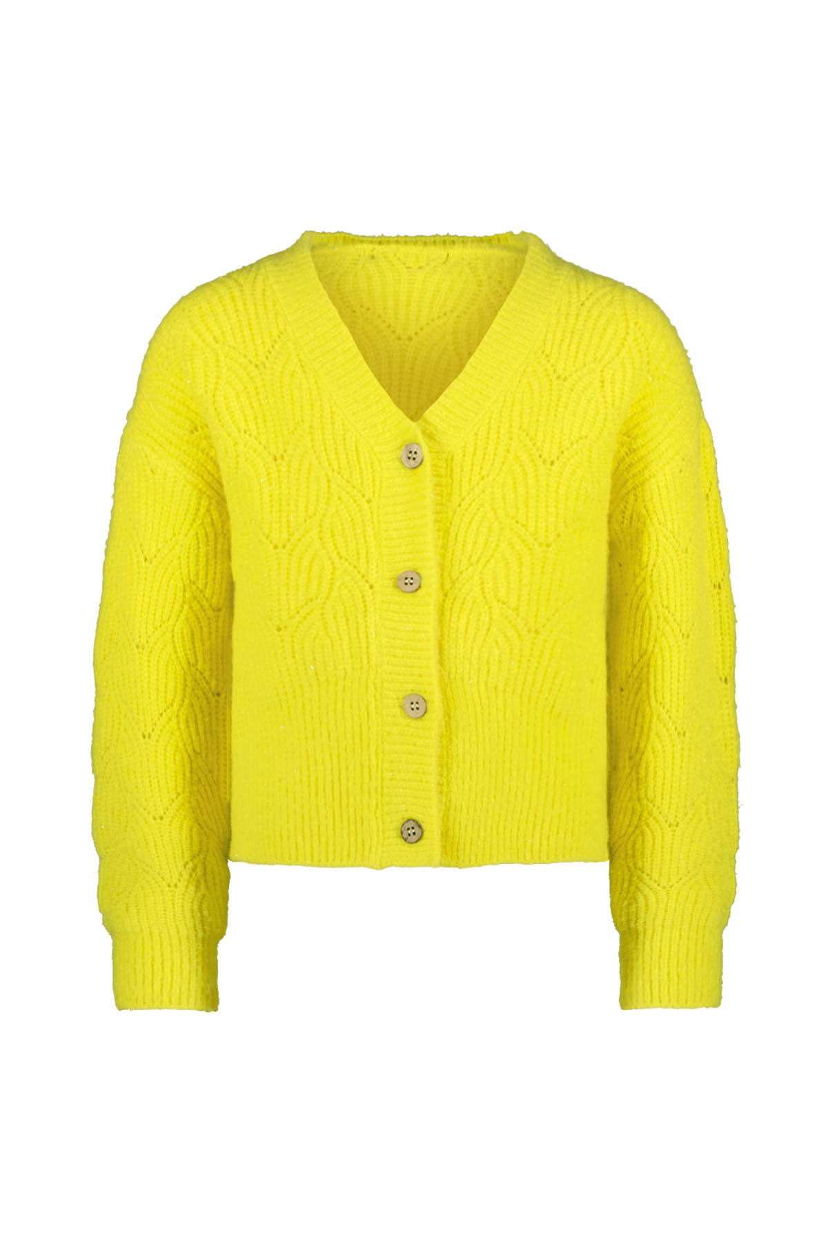 Like Flo Meisjes vest gebreid - Deau - Lemon geel