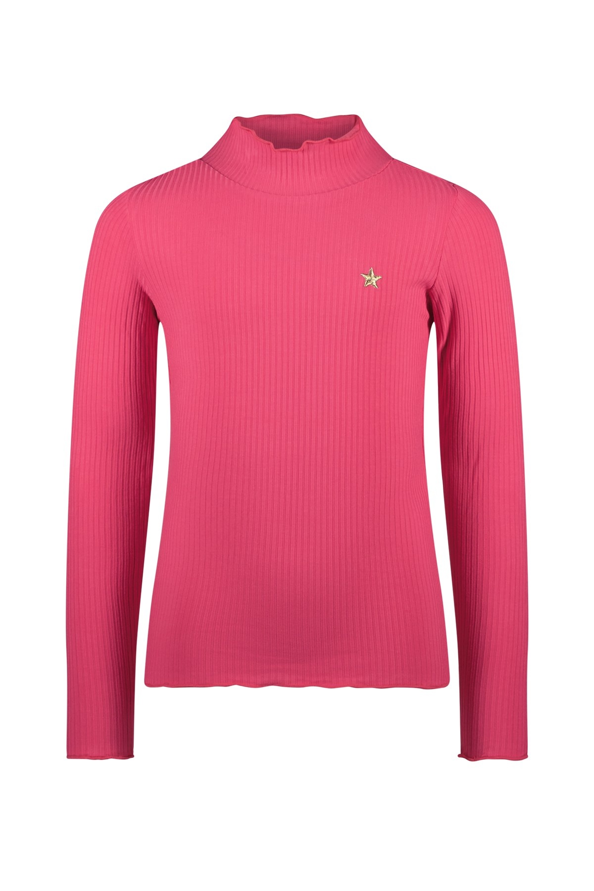 Like Flo Meisjes basic col shirt - Eef - Helder roze