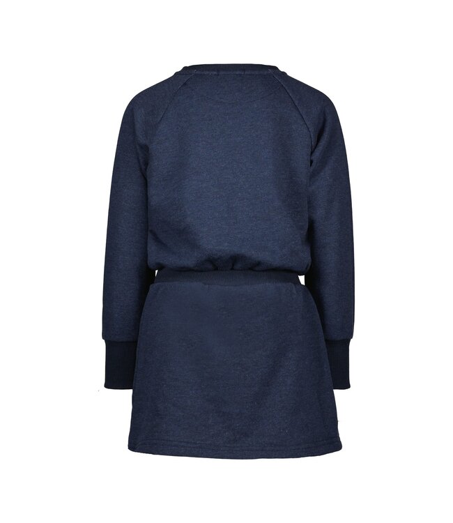 Like Flo Meisjes sweat jurk - Mima - Indigo blauw melee