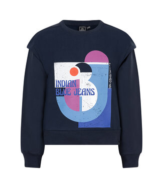 Indian Blue Jeans Meisjes sweater print ibj - Navy blauw