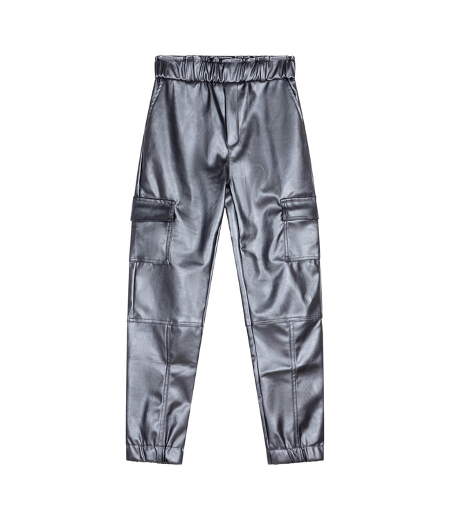 Indian Blue Jeans Meisjes cargo broek pu - Donker zilver