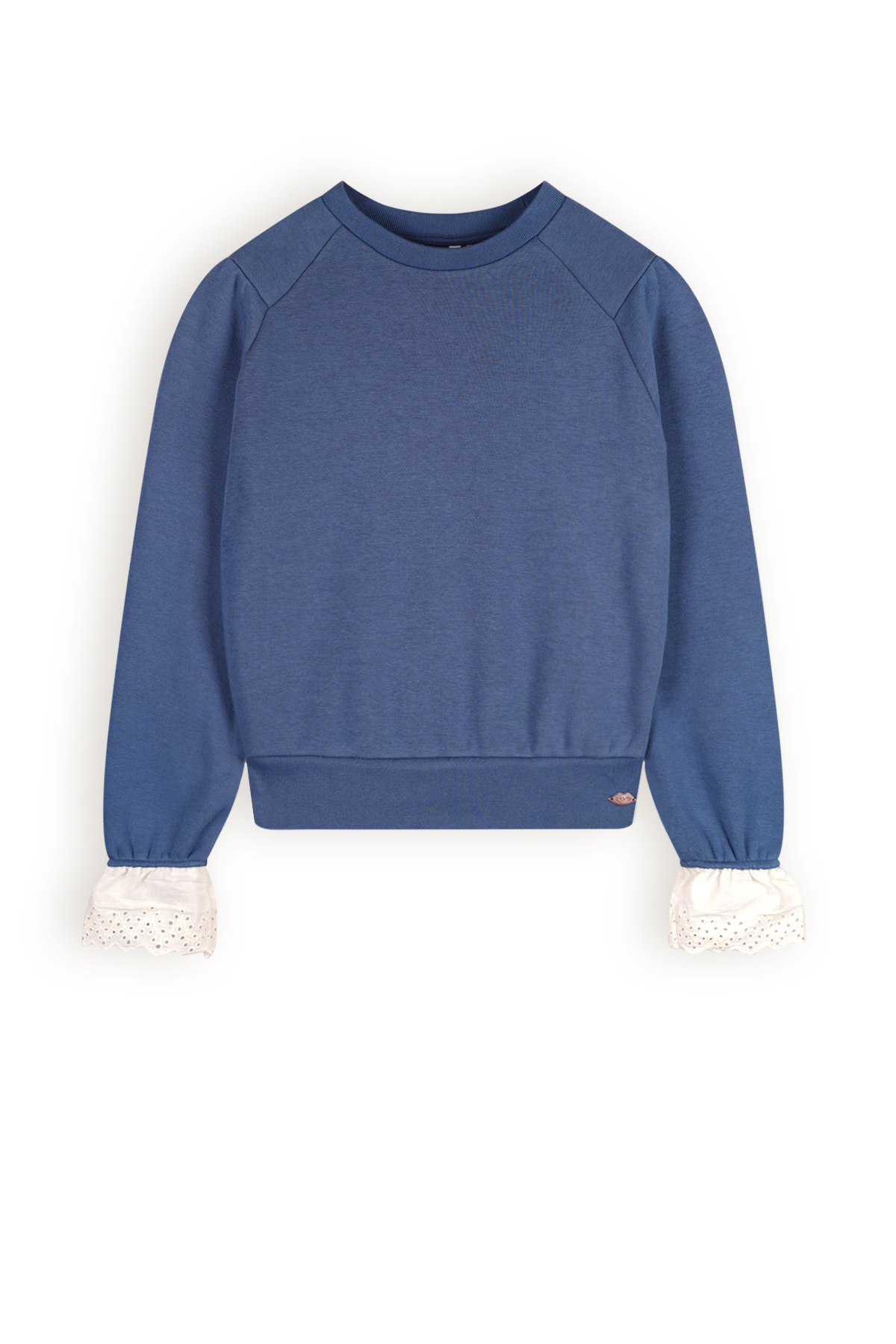 NoBell Meisjes sweater met constrasterende manchetten - Kaila - Ensign blauw