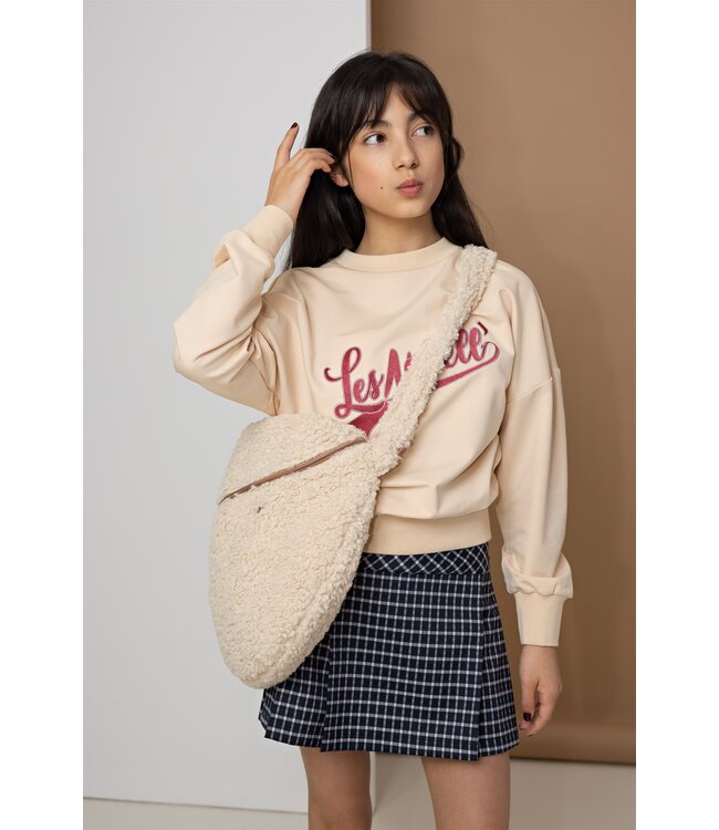 NoBell Meisjes rok geruit met riem - Nimmy - Navy blauw