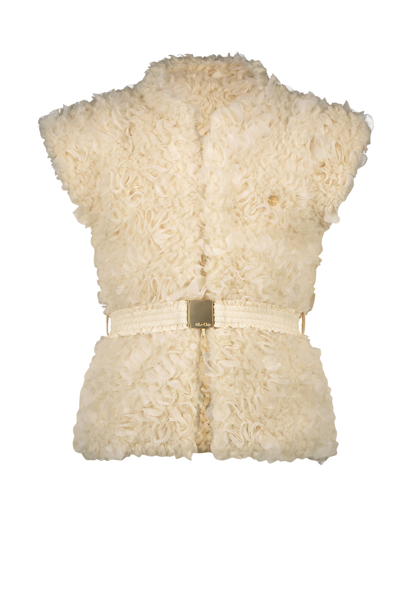 Le Chic Meisjes bodywarmer fur & voile - Emaro - Dreamy Creamy