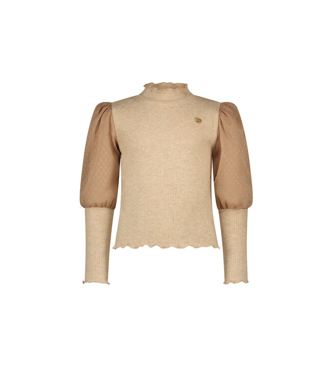 Le Chic Meisjes top zacht gebreid & voile - Noxnu - Cute Cortado