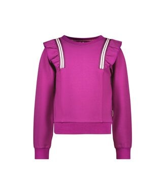 B.Nosy Meisjes sweater ruffel - Sara - Electric paars