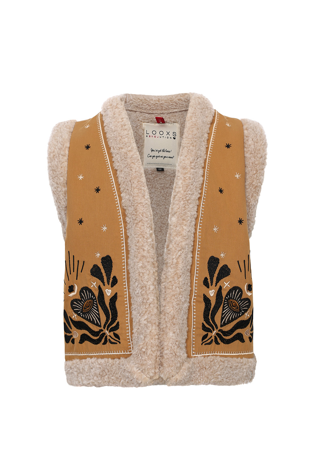 LOOXS Little Meisjes gilet boho - Oker geel