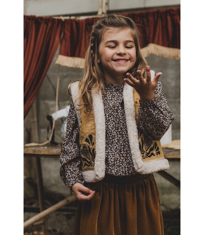 LOOXS Little Meisjes gilet boho - Oker geel