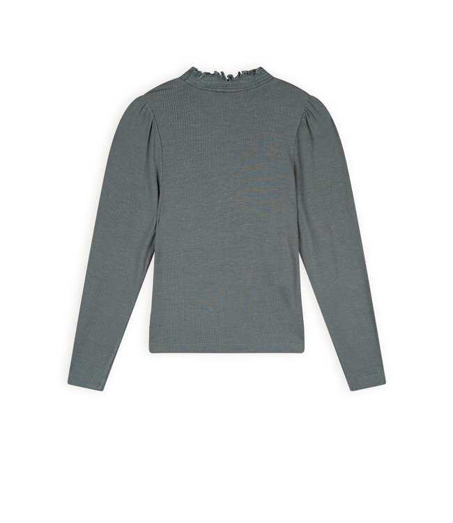 NoNo Meisjes t-shirt rib jersey - Koss - Bushy grijs