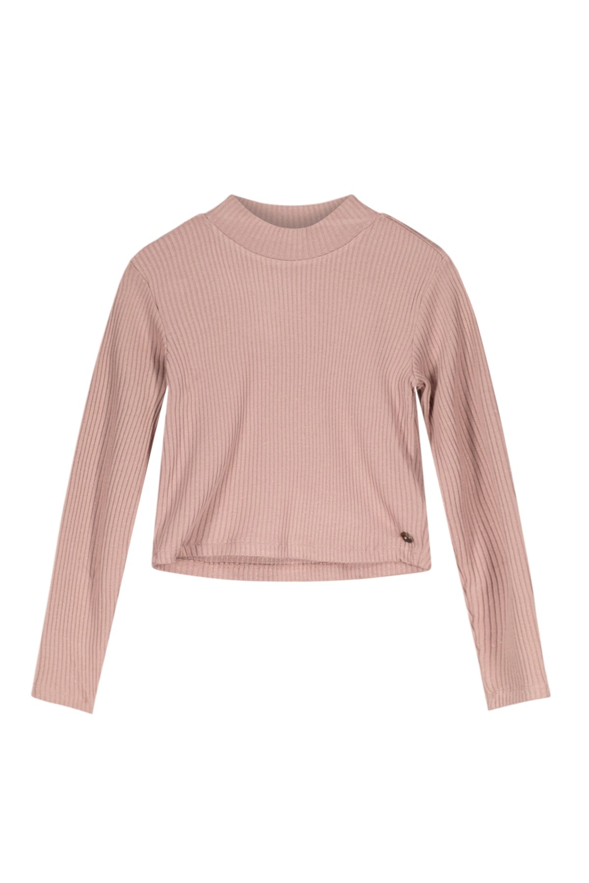 Meisjes shirt rib melee - Elke - Lt roze