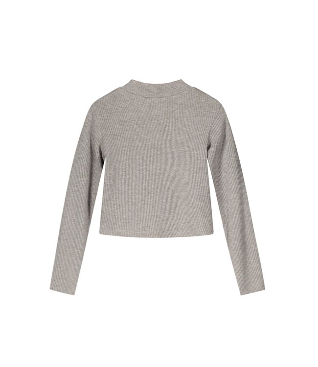 Like Flo Meisjes shirt rib melee - Elke - Grijs melee