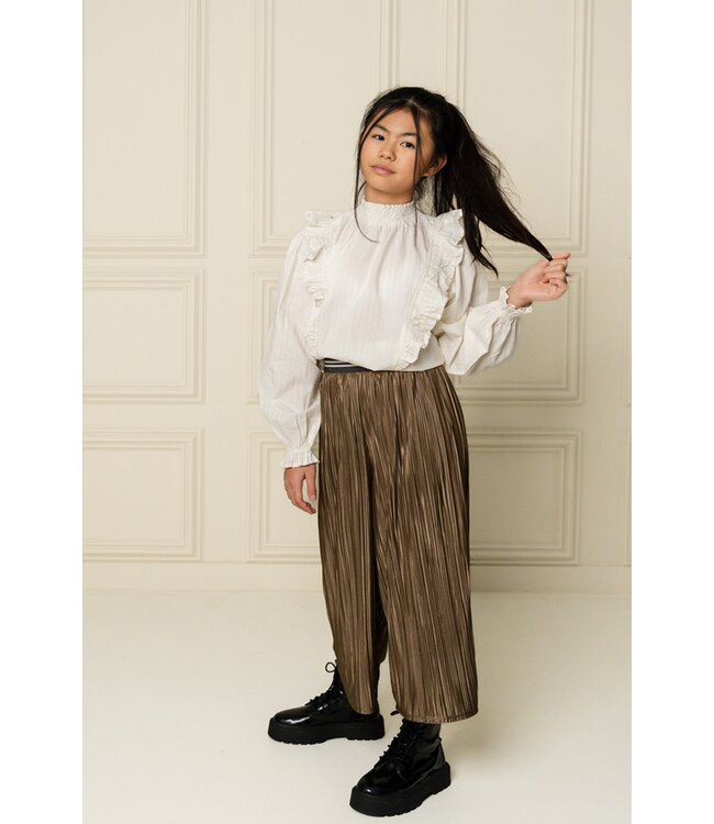 Like Flo Meisjes midi rok plisse - Fenni - Coffee