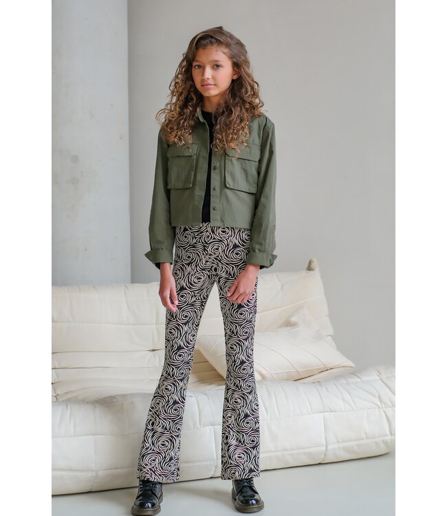 Like Flo Meisjes flair broek viscose - Flore - Antraciet