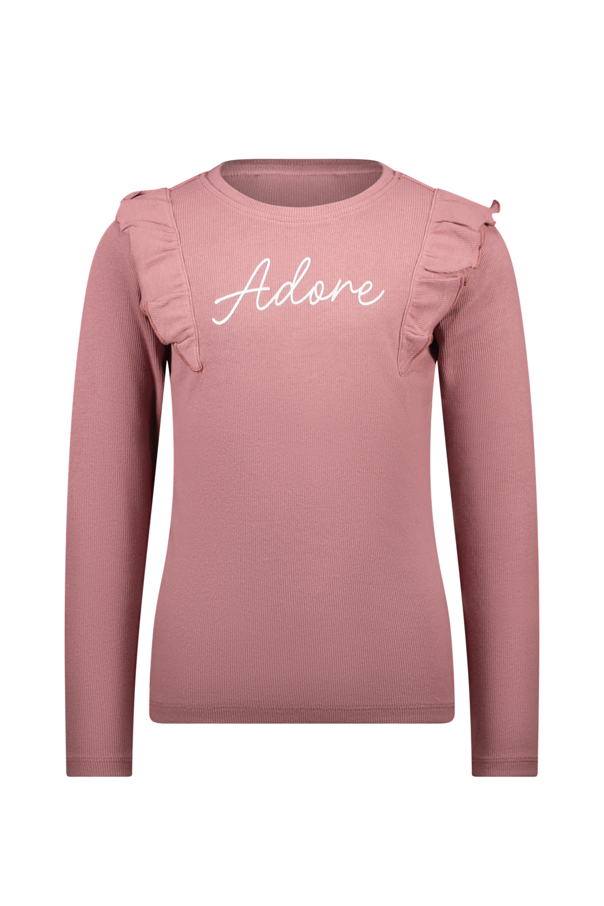MAYCE Meisjes shirt rib ruffel - Lilac MAYCE Meisjes shirt rib ruffel - Lilac