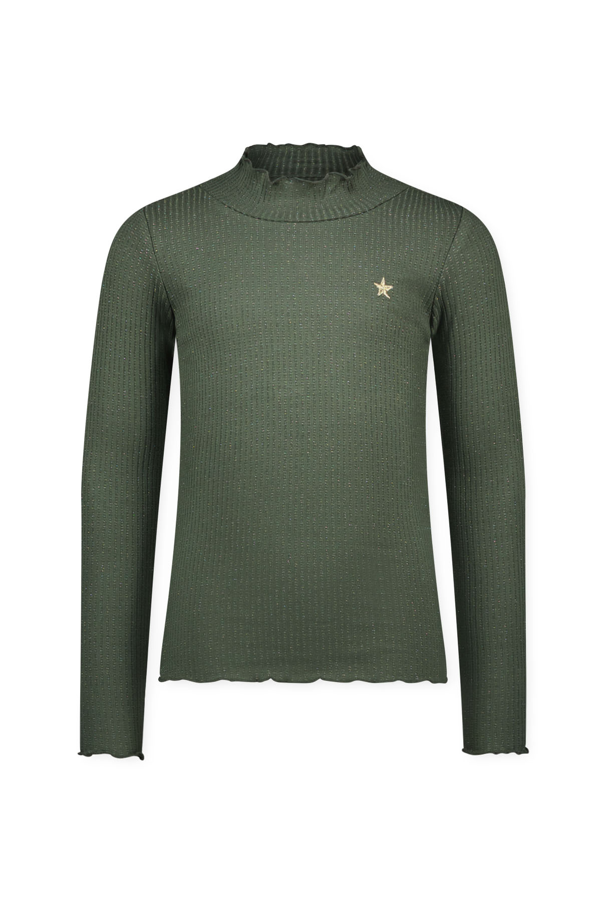 Like Flo Meisjes basic col shirt - Eef - Army groen