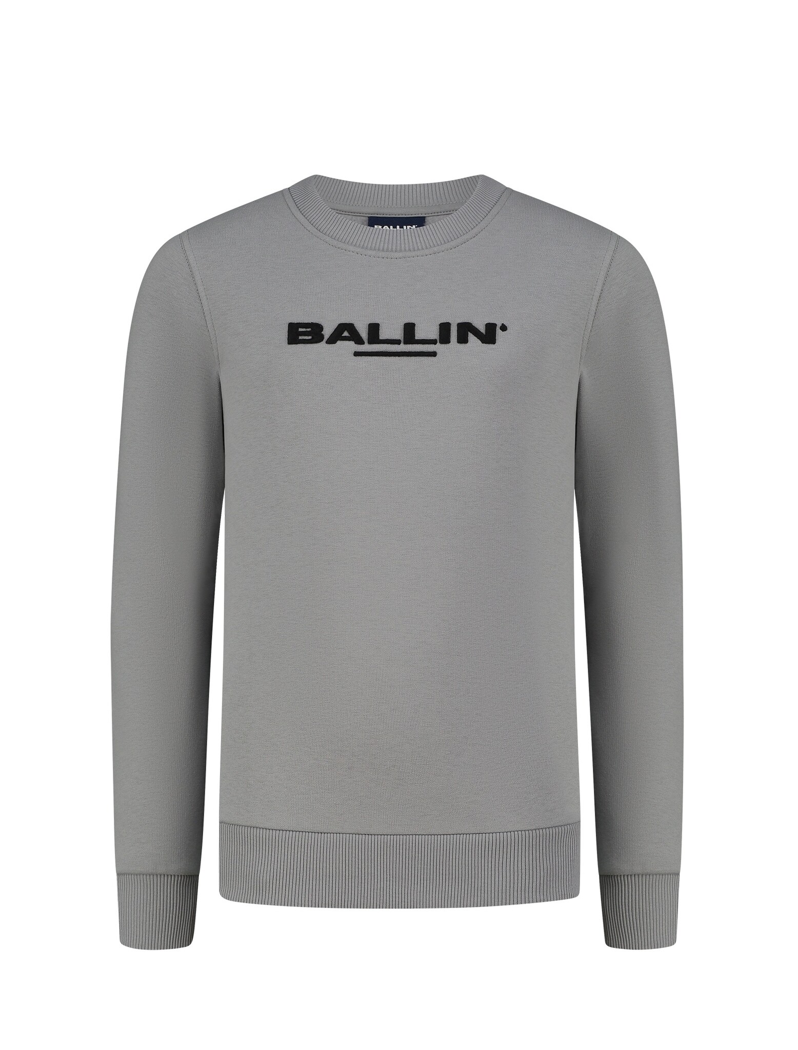 Ballin Amsterdam - Jongens Slim fit Sweaters Crewneck LS - Grey Pl - Maat 10