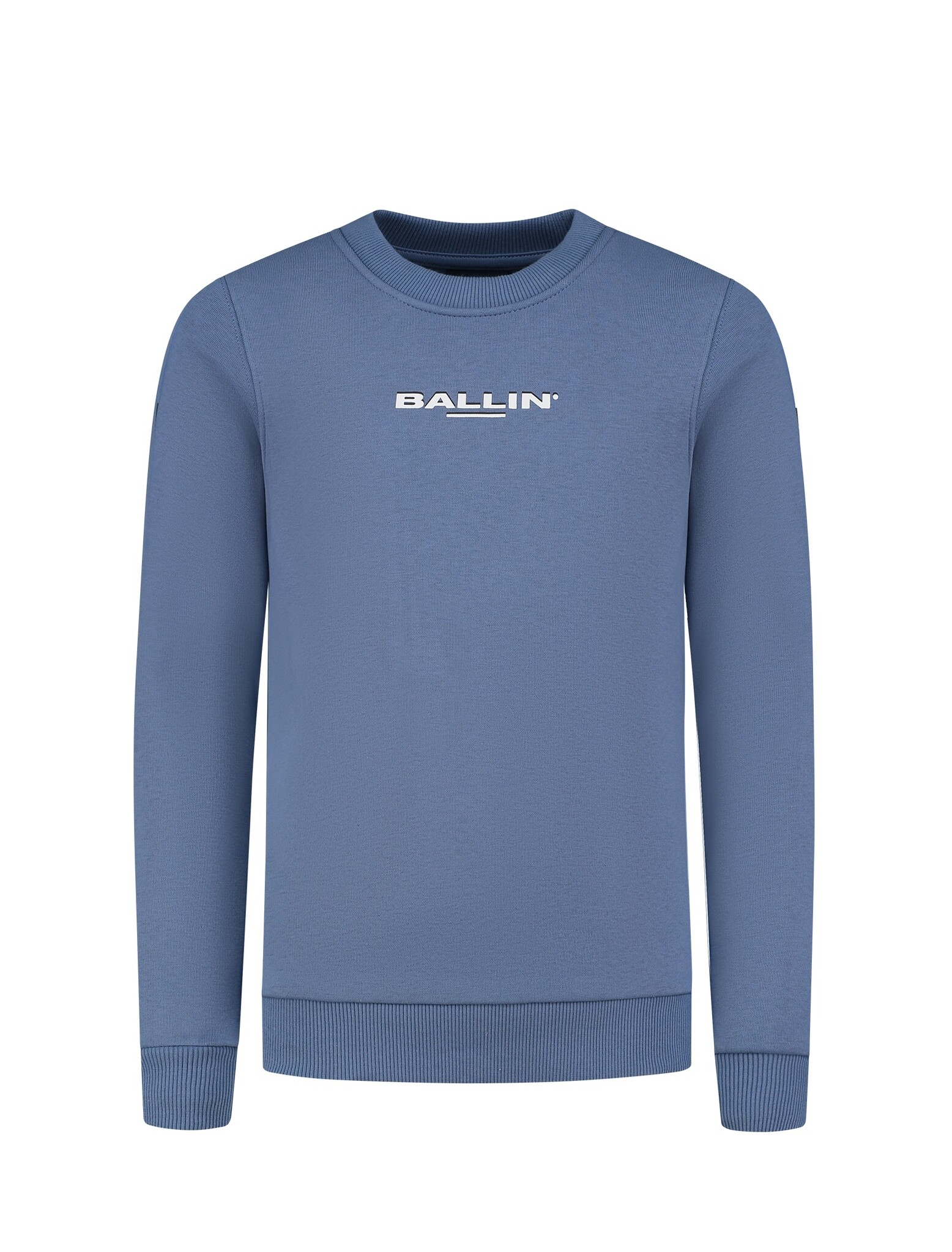 Ballin Amsterdam - Jongens Slim fit Sweaters Crewneck LS - Blue Grey - Maat 10