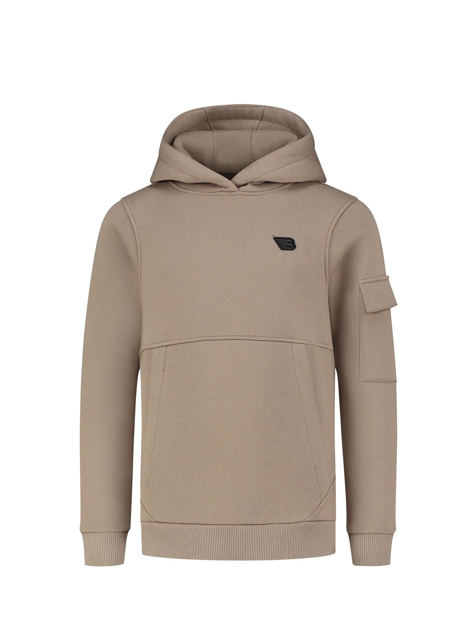 Ballin Amsterdam - Jongens Slim fit Sweaters Hoodie LS - Taupe - Maat 10