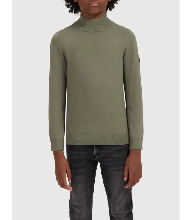 Ballin Trui gebreid regular fit - Donker army groen