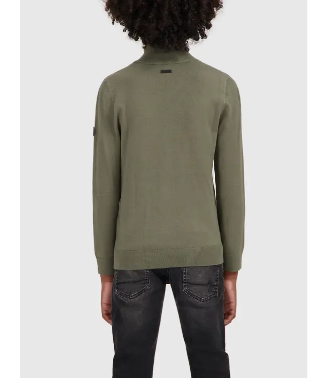 Ballin Trui gebreid regular fit - Donker army groen