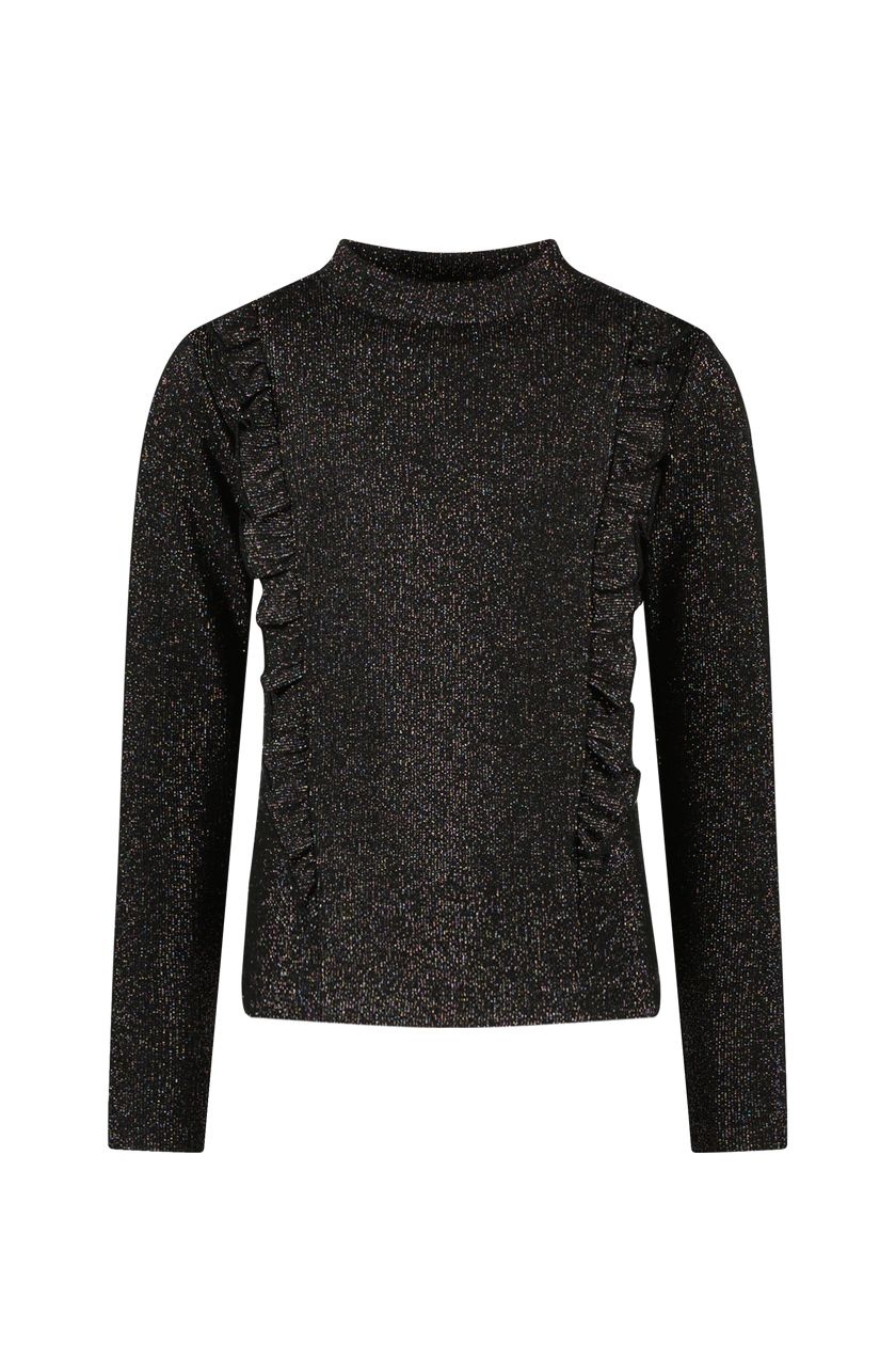 B.Nosy Meisjes top glitter - Tirza - Zwart