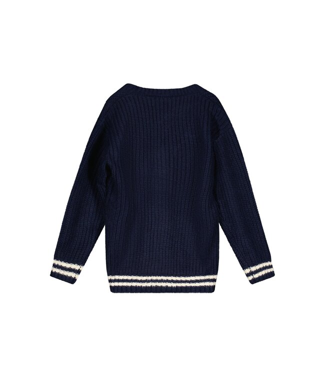 Like Flo Meisjes vest lang gebreid - Kaylee - Navy blauw