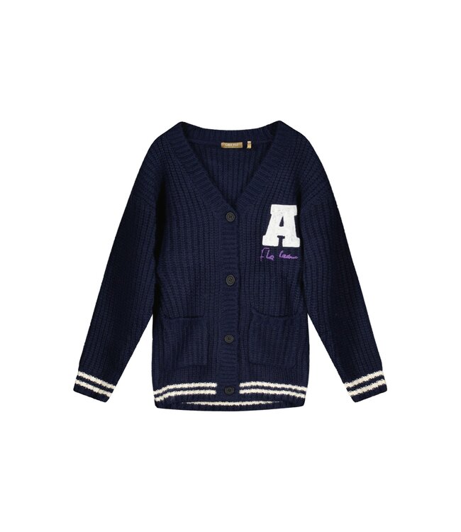 Like Flo Meisjes vest lang gebreid - Kaylee - Navy blauw