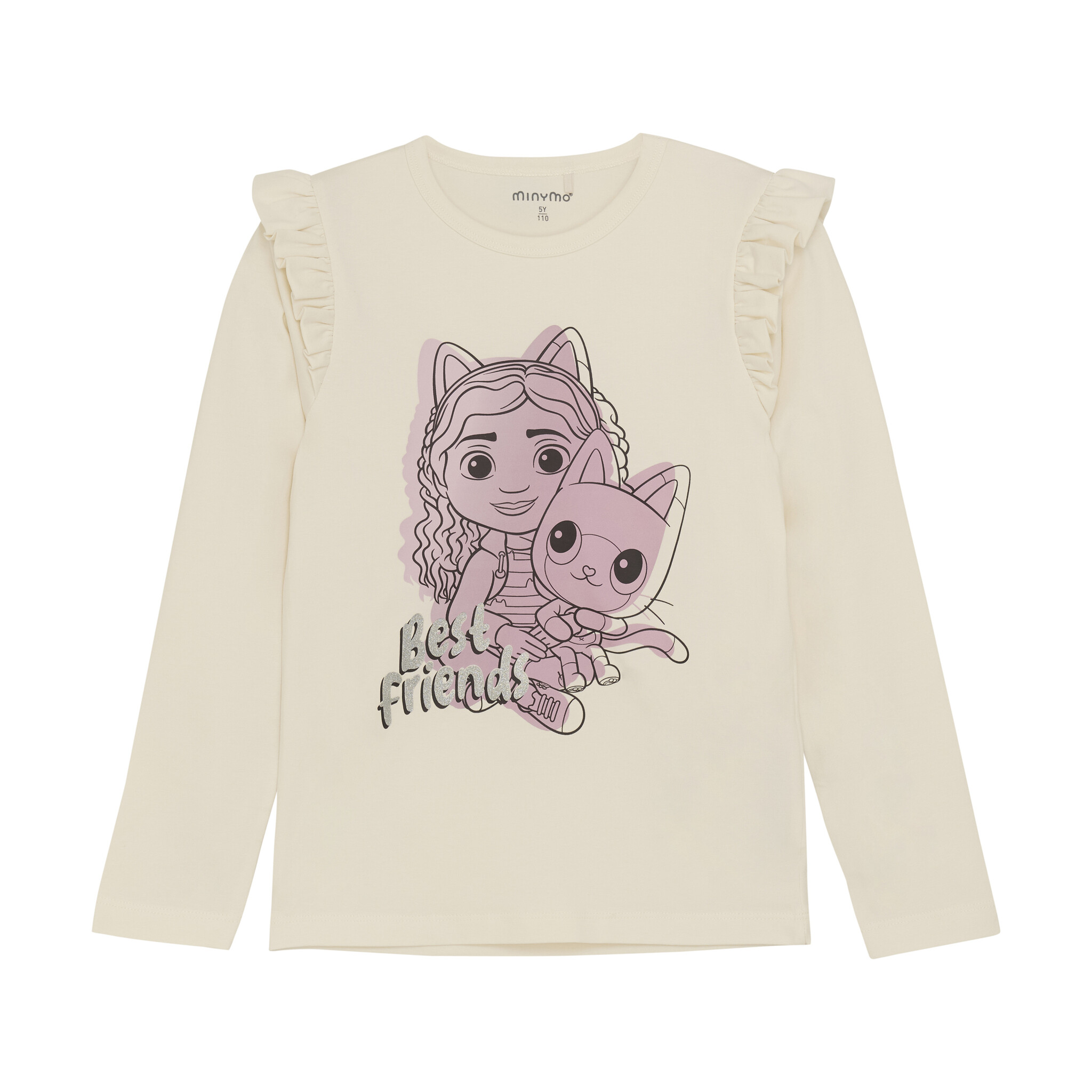 Minymo Meisjes t-shirt LS - Off wit