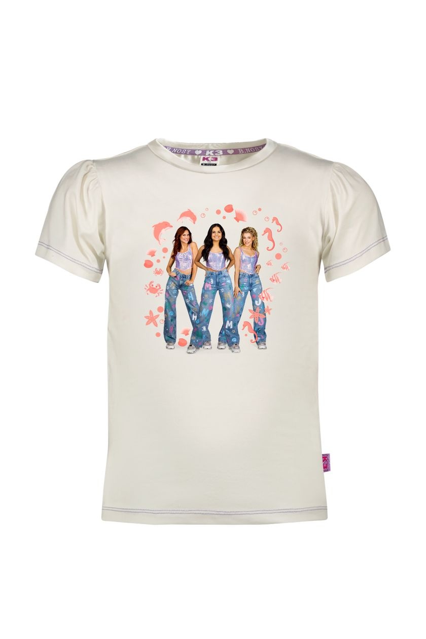 B.Nosy K3 Meisjes t-shirt - Tara - Ecru B.Nosy K3 Meisjes t-shirt - Tara - Ecru