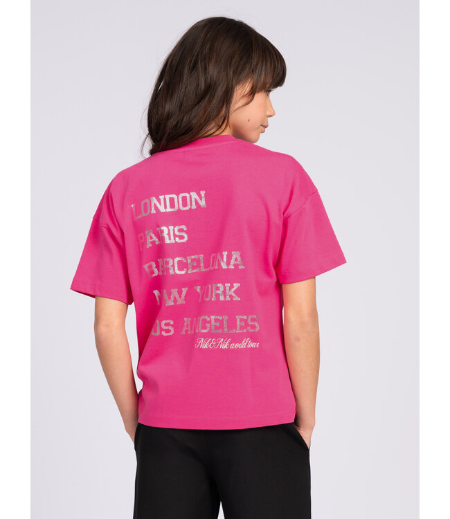 Nik&Nik Meisjes t-shirt - Jetset - Feral Fuchsia