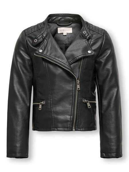 Kids ONLY Zomer biker jasje meisjes zwart - Kogfreya Kids ONLY Zomer biker jasje meisjes zwart - Kogfreya