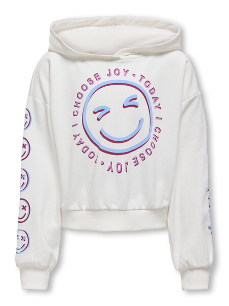 Kids ONLY Zomer hoodie meisjes wit - Loose Fit - Kogsmile Kids ONLY Zomer hoodie meisjes wit - Loose Fit - Kogsmile