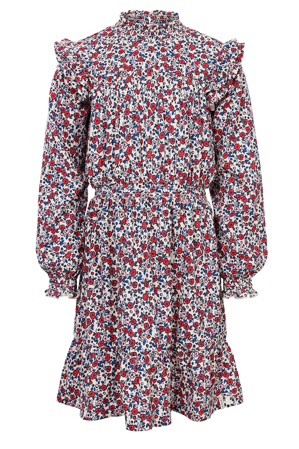 LOOXS Little Zomer jurk meisjes jersy crinkle - AOP bloemen multi LOOXS Little Zomer jurk meisjes jersy crinkle - AOP bloemen multi