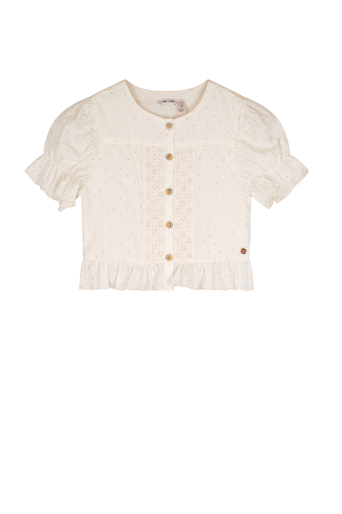 NoNo Zomer blouse meisjes Ivoor wit - korte mouw - embroidery - Tylia NoNo Zomer blouse meisjes Ivoor wit - korte mouw - embroidery - Tylia