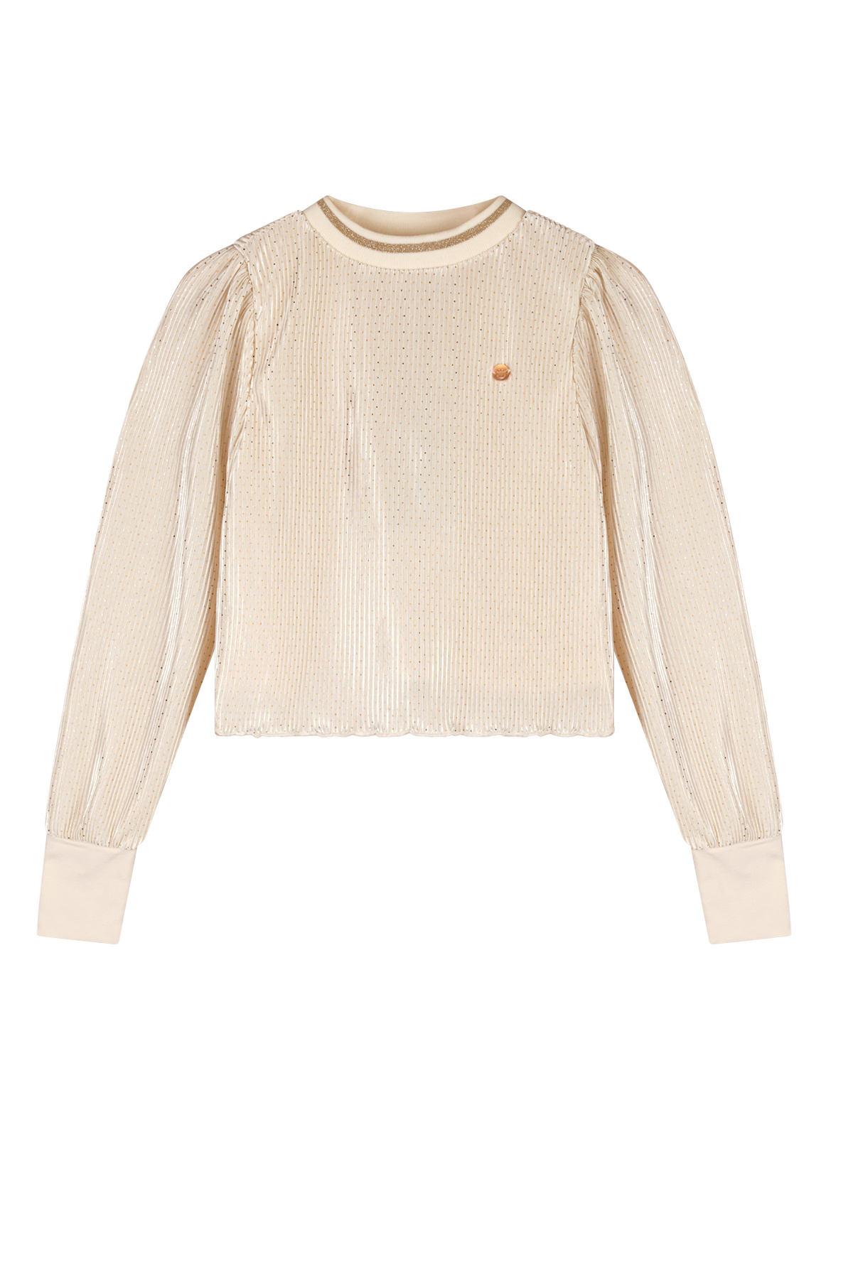 NoNo Zomer blouse meisjes Licht goud - AOP plisse - Tisja NoNo Zomer blouse meisjes Licht goud - AOP plisse - Tisja