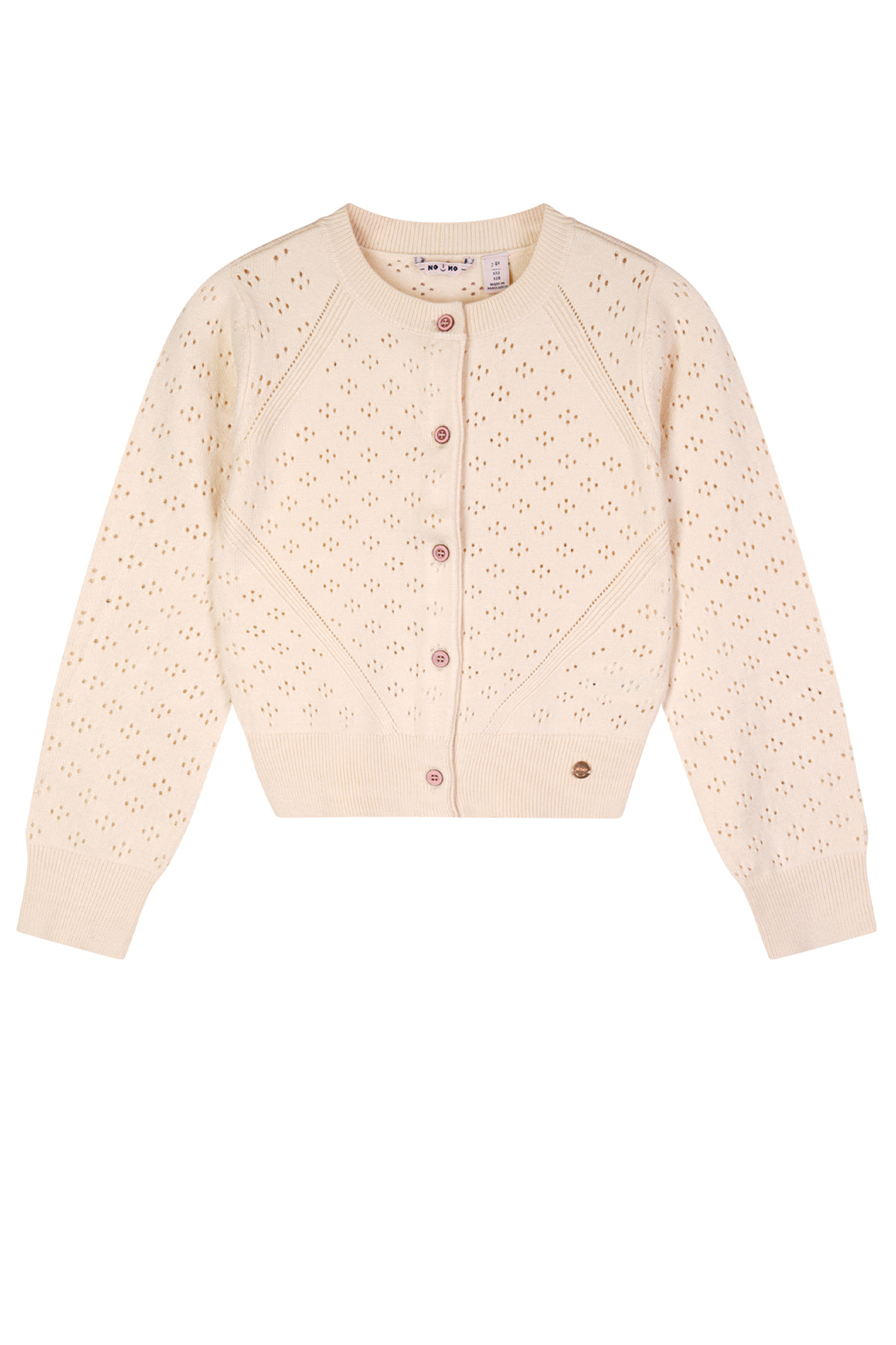 NoNo Zomer vest meisjes Ivoor wit - ajour gebreid - Alia NoNo Zomer vest meisjes Ivoor wit - ajour gebreid - Alia