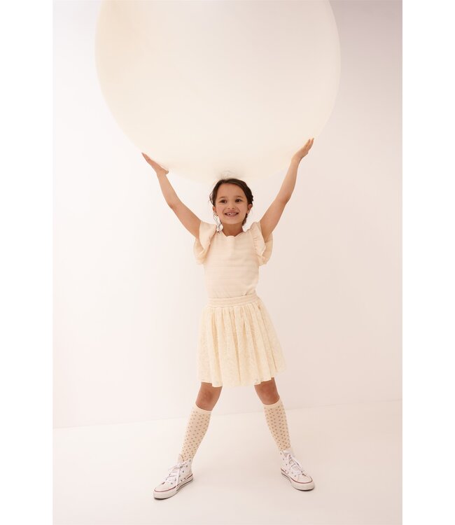 NoNo Zomer rok meisjes Ivoor wit - embroidery mesh - Ninu