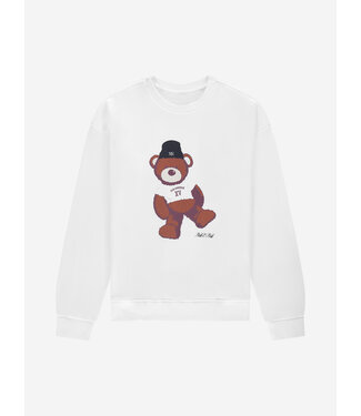 Nik&Nik Meisjes sweat shirt - Bear - Off wit