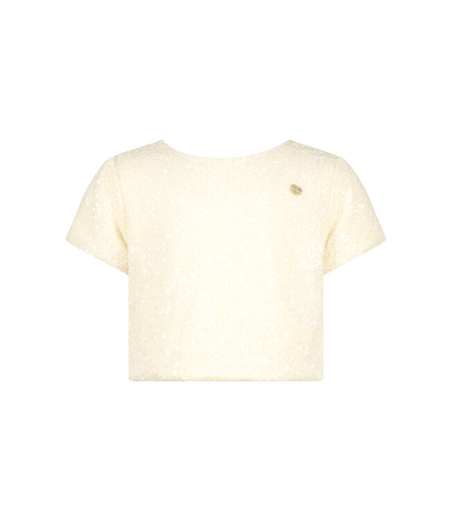 Le Chic Zomer top meisjes Ivoor wit - pailletten - Etoile